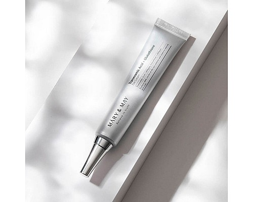 Crema iluminadora para el contorno de ojos con ácido tranexámico Mary&May Tranexamic Acid Glutathione Eye Cream, 30 ml