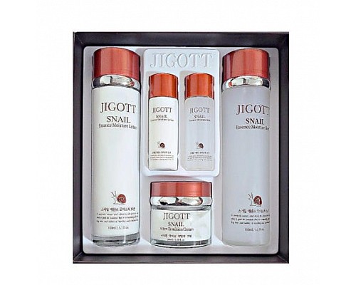 Увлажняющий набор с муцином улитки - JIGOTT Snail Essence Moisture Skin Care 3Set