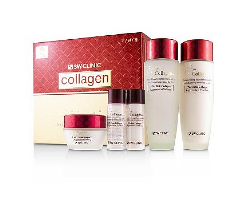 3W Clinic set de cuidado facial con colágeno