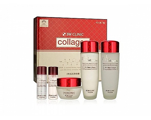 3W Clinic set de cuidado facial con colágeno