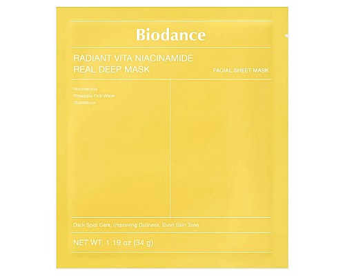 Next-generation hydrogel mask with niacinamide  - Biodance Radiant Vita Niacinamide Real Deep Mask