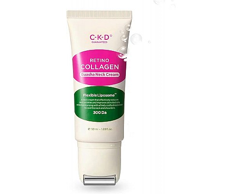 Crema de masaje con rodillo para el cuello con retinal – CKD Retino Collagen Small Molecule 300 Guasha Neck Cream, 50 ml