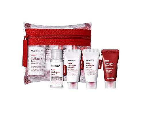 Mini Face Care Set with Collagen and Peptides Medi-Peel Red Lacto Collagen Skin Care Trial Kit