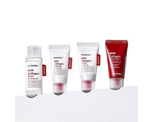 Mini Face Care Set with Collagen and Peptides Medi-Peel Red Lacto Collagen Skin Care Trial Kit