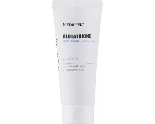 Gel espumoso hidratante para el rostro para un brillo radiante - MEDIPEEL Glutathione Hyal Aqua Foaming Gel, 150 ml