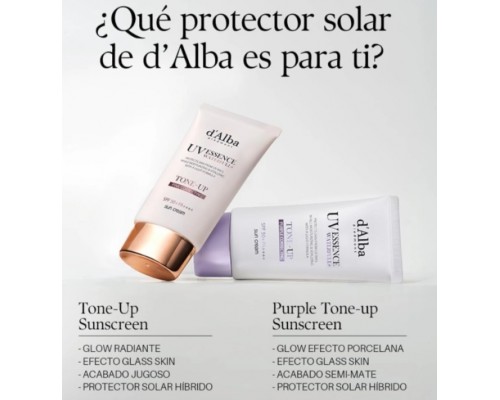 d'Alba Waterfull Tone-Up Sun Cream SPF50+ PA++++ Purple Correcting, 50 ml